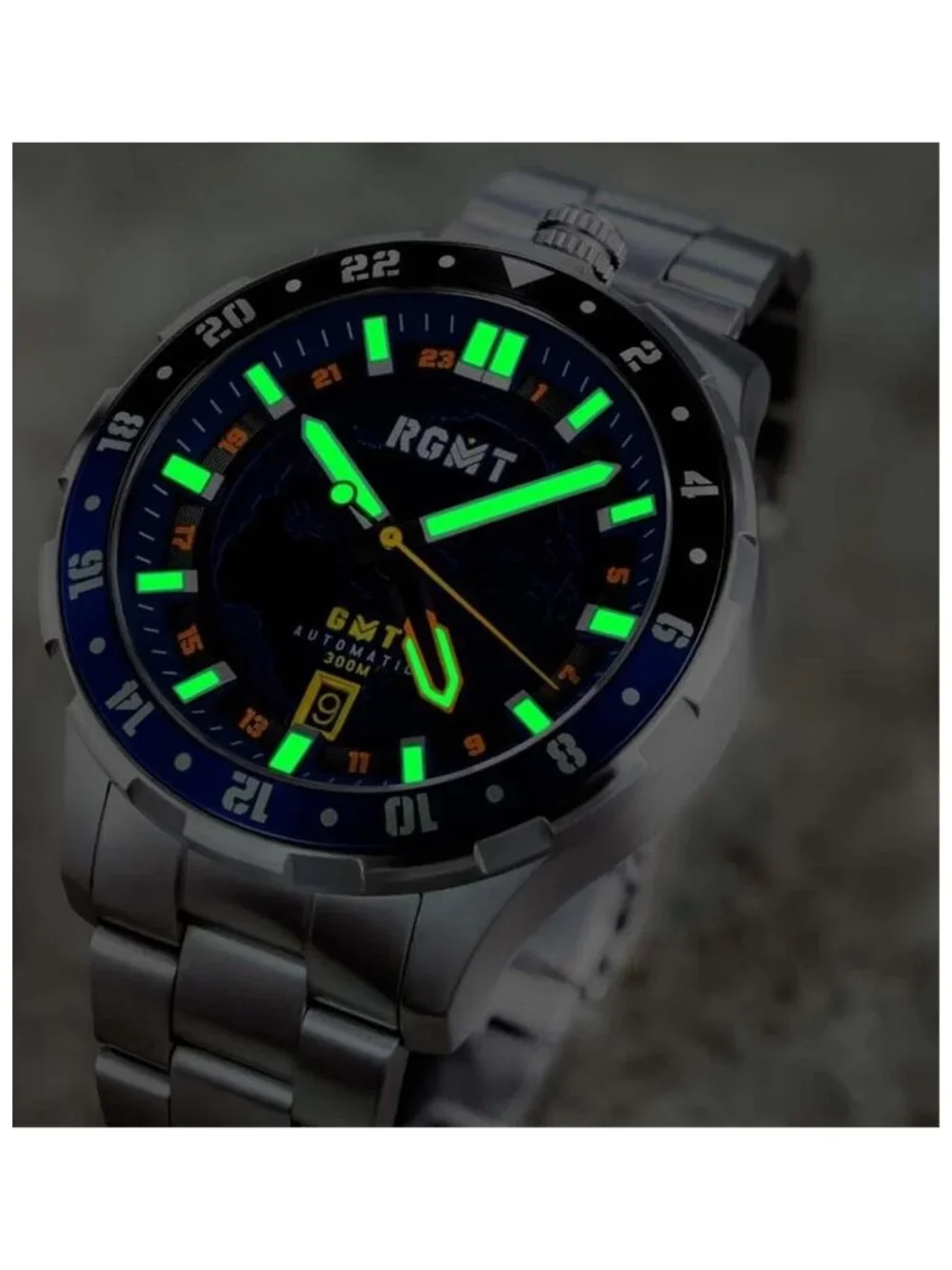 NWT Rgmt Globemaster Automatic Blue Dial Men's Watch